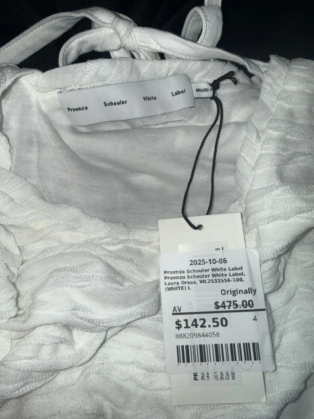 Proenza Schouler White Textured Sleeveless Midi Dress - Picture 5 of 5
